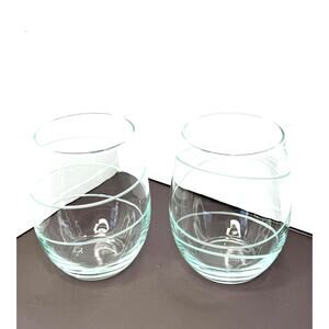 Lazy Boy Diamond Engraved Stemless Glass Spiral Design 20 Oz. Glass Set of #2